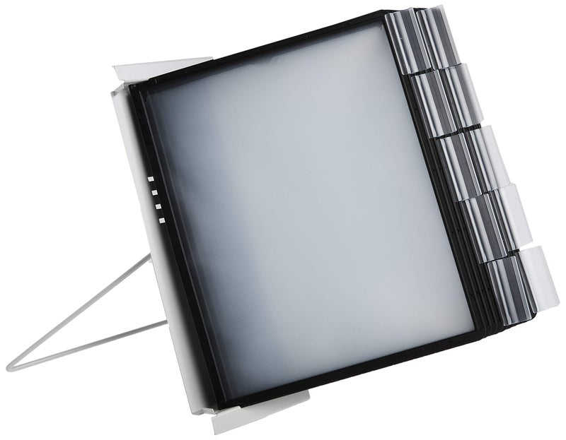 Durable Instaview20 Pocket Expandable Desktop Reference System - Letter Size 10 Double-Sided Panels - Black Color Borders - Image 4